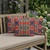 Set of Three Red Green And Indigo Abstract Indoor Outdoor Throw Pillow