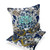 Set of Two Blue White And Green Sunflower Indoor Outdoor Throw Pillow