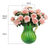 Colo Glass Flower Vase with  Bunch  Heads Artificial Fake Silk Rose Home Decor