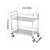 Tier x Stainless Steel Drink Wine Food Utility Cart 