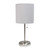 20" Silver USB Table Lamp With Drum Shade