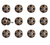 1.5" X 1.5" X 1.5" Ceramic Metal Brown Black 12 Pack Knob