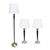 59" White Metal Floor Lamp Floor and Table Lamp Set With White Fabric Empire Shade