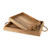 Set of Two Brown Solid Wood Vanity Tray