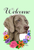 Weimaraner- Best of Breed Welcome Flowers Garden Flag 