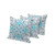 Set of Three White Abstract Indoor Outdoor Throw Pillow