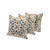 Set of Three Beige Green And Black Botanical Indoor Outdoor Throw Pillow
