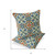Set of Two Blue Cream And Orange Floral Indoor Outdoor Throw Pillow