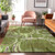 10' X 14' Green Gray And Ivory Geometric Washable Area Rug With UV Protection
