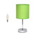 12" Silver Metal Table Lamp LED With Green Drum Shade