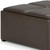 35" Brown and Dark Brown Leather Cocktail Ottoman With Storage