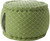 20" Green Diamond Pattern Round Pouf Ottoman