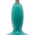 24" Teal Blue And Silver Glass And Metal Novelty Table Lamp With White Drum Shade