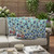 Set of Three Light Green Aqua And Brown Peacock Floral Indoor Outdoor Throw Pillow