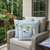 Set of Two White Gold And Gray Peacock Indoor Outdoor Throw Pillow