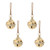 Set of Four Brown And Gold Shatterproof Metal Hanging Figurine Ornaments