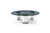 49" Black and Silver Glass and Stainless Steel Round Coffee Table