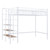 White Platform Metal And Manufactured Wood Twin Loft Bed with Shelves