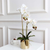 Artificial Fake Orchid Flower in Copper Metal Vase