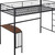 Black Slat Metal Twin Loft Bed with Desk