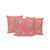 Set of Three Peach And Blue Peacock Indoor Outdoor Throw Pillow