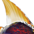 16" Black and Red Murano Glass Fish Figurine Tabletop Sculpture