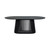 Six Piece Black Oval Wood Dining Set with Four Chairs and Sideboard