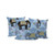 Set of Three Sky Blue Black And White Elephant Indoor Outdoor Throw Pillow