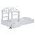 White Wood Twin House Bed With USB