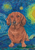 Dachshund Red - Tomoyo Pitcher Van Gogh Outdoor Flag