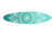 76" X 18" Blue and White Surfboard Floral Medallion Wood Wall Decor