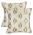 Set of Two Brown and Ivory Ikat Poly Cotton Blend Throw Pillow Cover