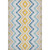 3' X 5' Ivory Blue And Yellow Geometric Washable Area Rug With UV Protection