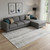 9' X 11' Ivory And Gray Abstract Area Rug With Fringe