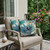 Set of Two Turquoise And Blue Bird Indoor Outdoor Throw Pillow