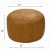 Solid Handmade Goat Leather Round Pouf (Recycled Cotton Fill)