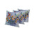 Set of Three Mint Green Yellow And Blue Bird Indoor Outdoor Throw Pillow