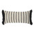 12" X 28" White And Black Lumbar Striped Cotton Throw Pillow Cover with Fringe