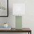 21" Sage Faux Leather USB Table Lamp LED With White Shade