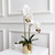 Artificial Fake Orchid Flower in Copper Metal Vase