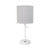 20" White Metal USB Table Lamp LED With Gray Drum Shade