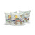 Set of Three Light Green Orange And Yellow Bird Indoor Outdoor Throw Pillow