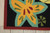 8' X 11' Black and Orange Floral Hand Carved Handmade Area Rug