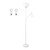 72" White Metal LED Floor Lamp With White Bowl Shade