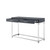 48" Dark Gray and Silver Wood and Stainless Steel Console Table And With Two Drawers
