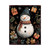15" Red White And Green Wood Leaf Christmas Snowman Tabletop Sign