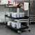 Tier Food Trolley Food Waste Cart w Bin Food Utility Kitchen 