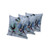 Set of Three Blue Pink And Gray Bird Indoor Outdoor Throw Pillow