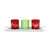 Set of Four Red Green And White Glass Christmas Tabletop Candle Holders