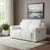 65" White and Black Italian Leather Power Reclining Loveseat